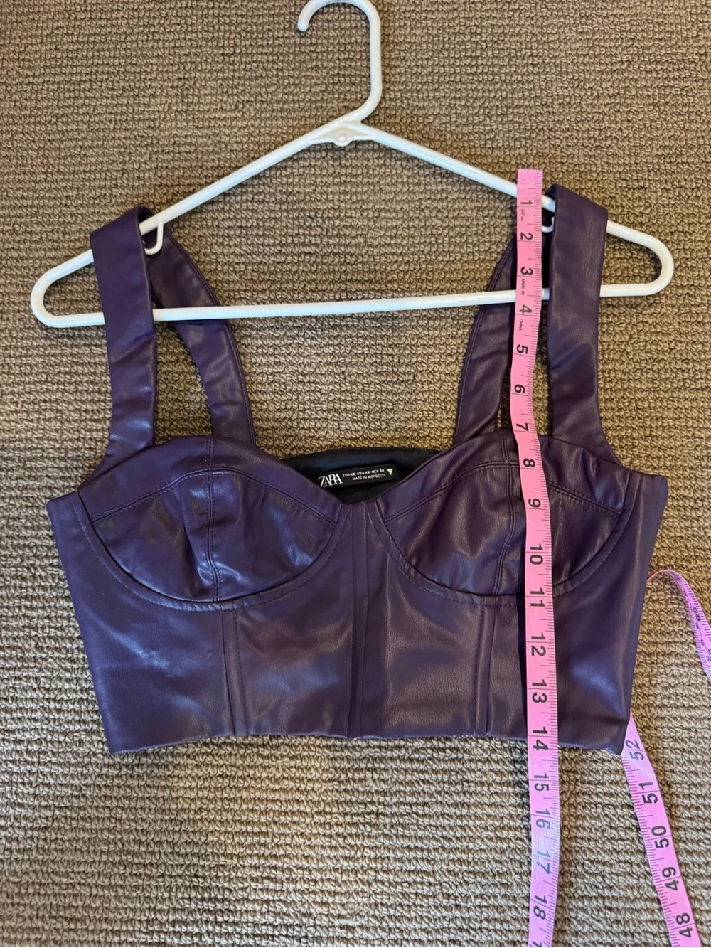 ☀️ ZARA Faux Leather Corset Top